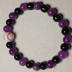 Colorado Major Baseball. Charoite and Black Onyx stone with Acryllic baseball